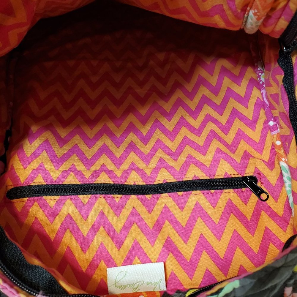 Large Colorful Vera Bradley Backpack, Floral, Paisley, Black, READ - Picture 6 of 12